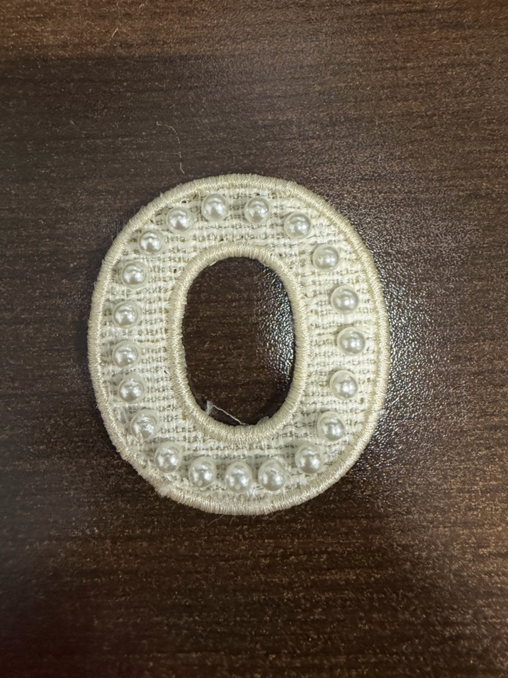 Stoney Clover Lane Cream Pearl Letter O Patch